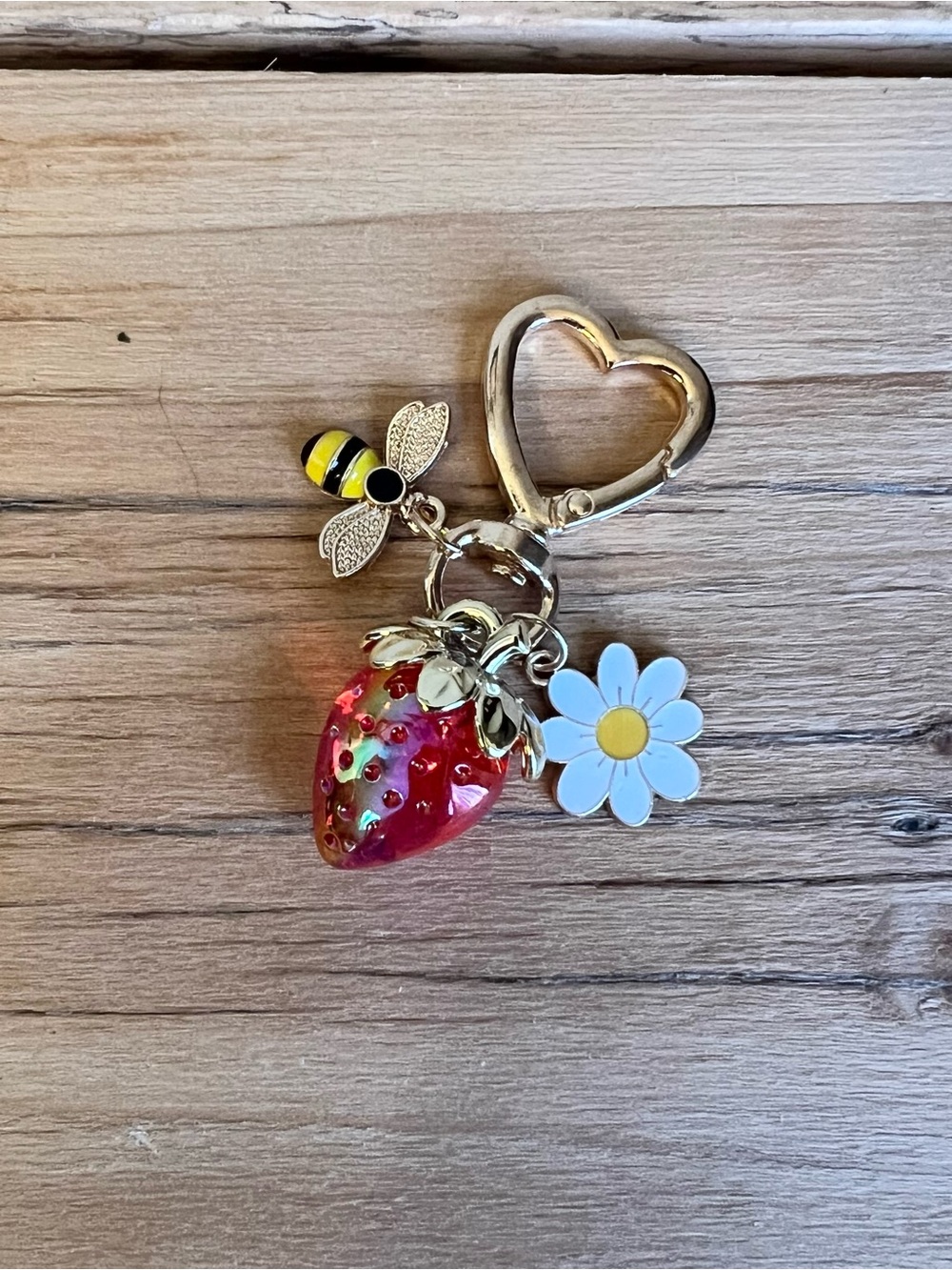 Strawberry Bee Bag charm